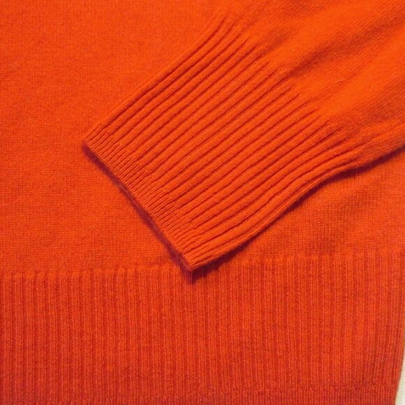 NWT J.Crew Cashmere Shrunken V-neck Sweater in Guarana Orange Pullover XL - Picture 5 of 5